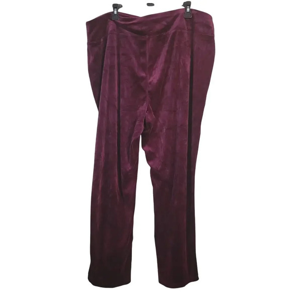 Talbots Womens Luxe Velour High Waist Leggings Size 3X Burgundy Pull On NEW - Picture 3 of 10